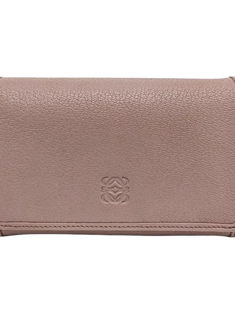 Loewe Dusty Rose Pebbled Leather Flap Wristlet